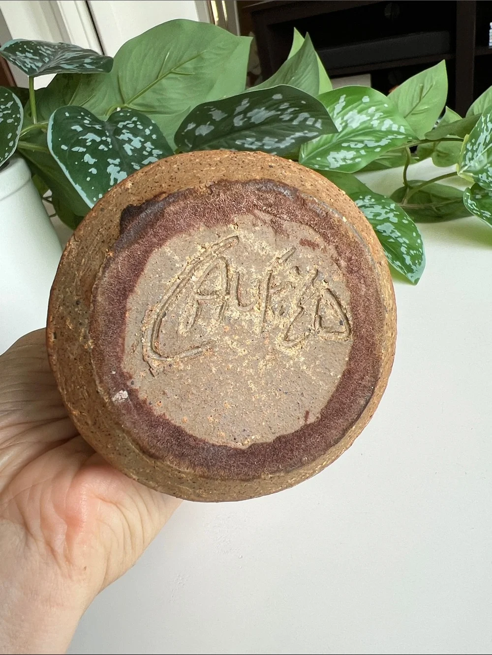 Vintage Handmade Pottery Vase Neutral Decor
